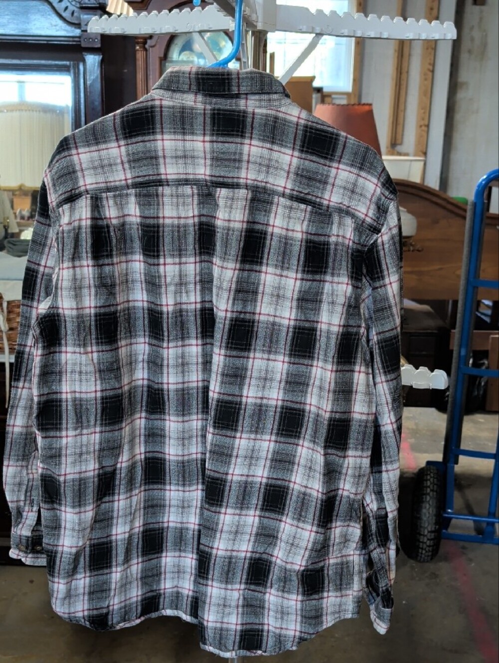 Carhartt Flannel Black, White & Red Plaid Button-Down Shirt - Picture 5 of 5